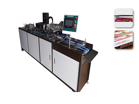 Máquina para Colocar Sierras en Caja Dispensadora de Film Estirable